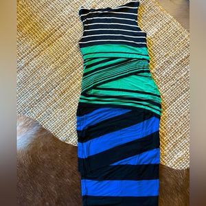 - Anthropologie bayley 44 striped dress rayon latered tank dress